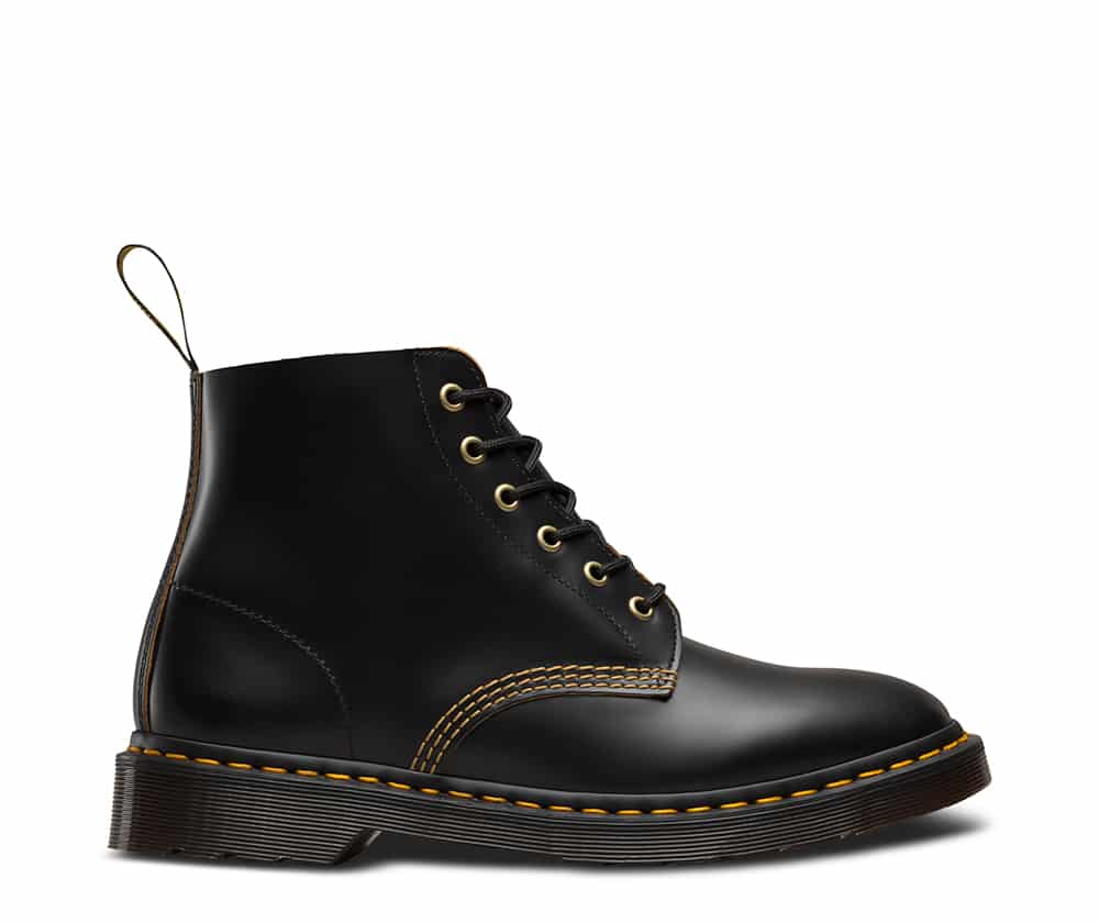 Dr. Martens 101 Black Vintage Smooth 6-Eye Boot - Image 2