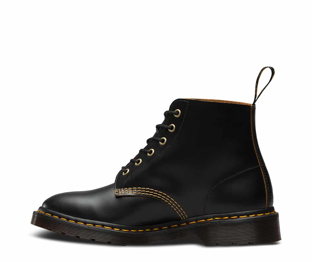 Dr. Martens 101 Black Vintage Smooth 6-Eye Boot - Image 4