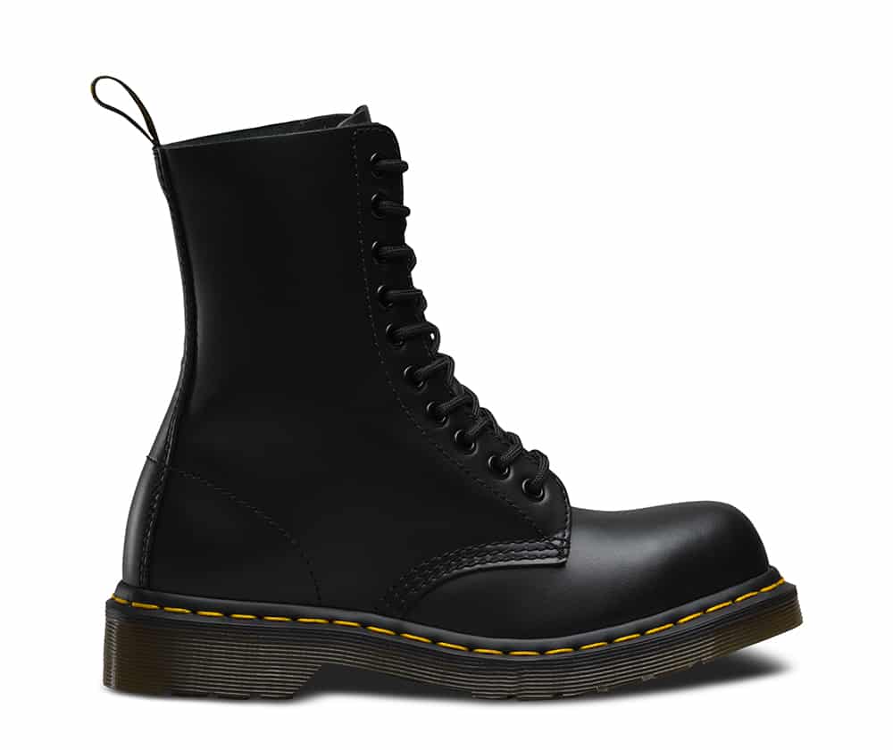 Dr. Martens 1919 Black Fine Haircell Steel Toe 10-Eye Boot - Image 2