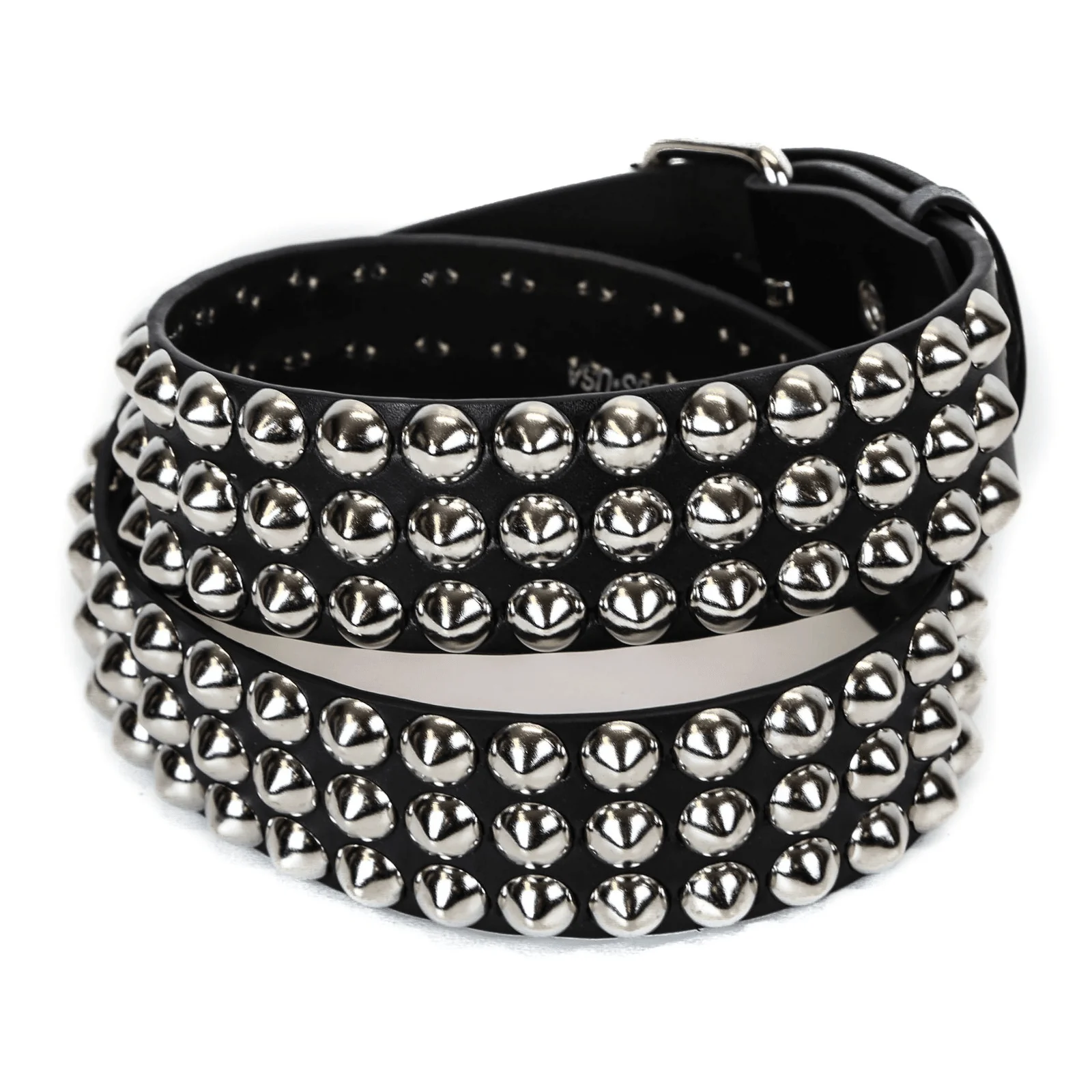 3 Row Conical Studded Leather Belt - Image 2