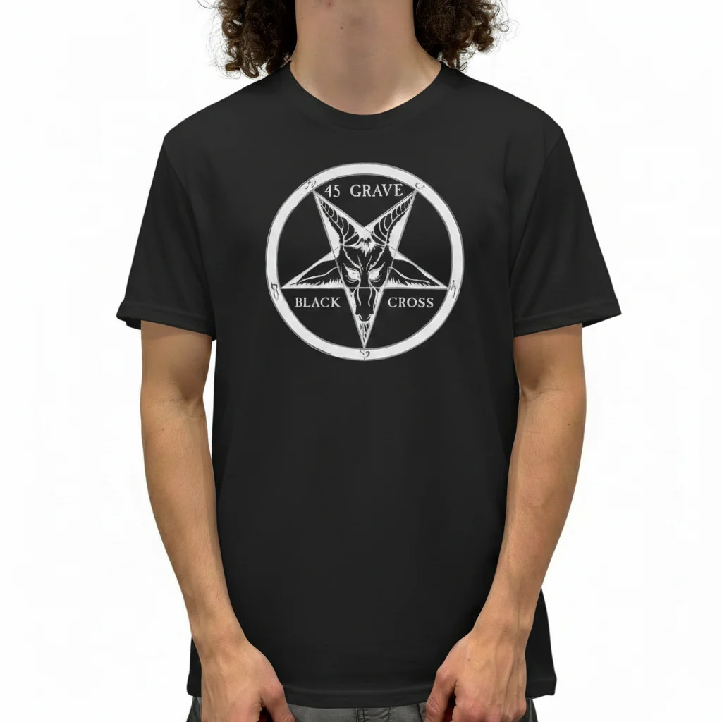 45 Grave Black Cross T-Shirt - Image 2