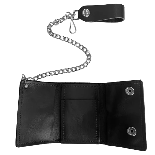 Ace of Spades Tri-Fold Wallet w/ Chain - Image 2