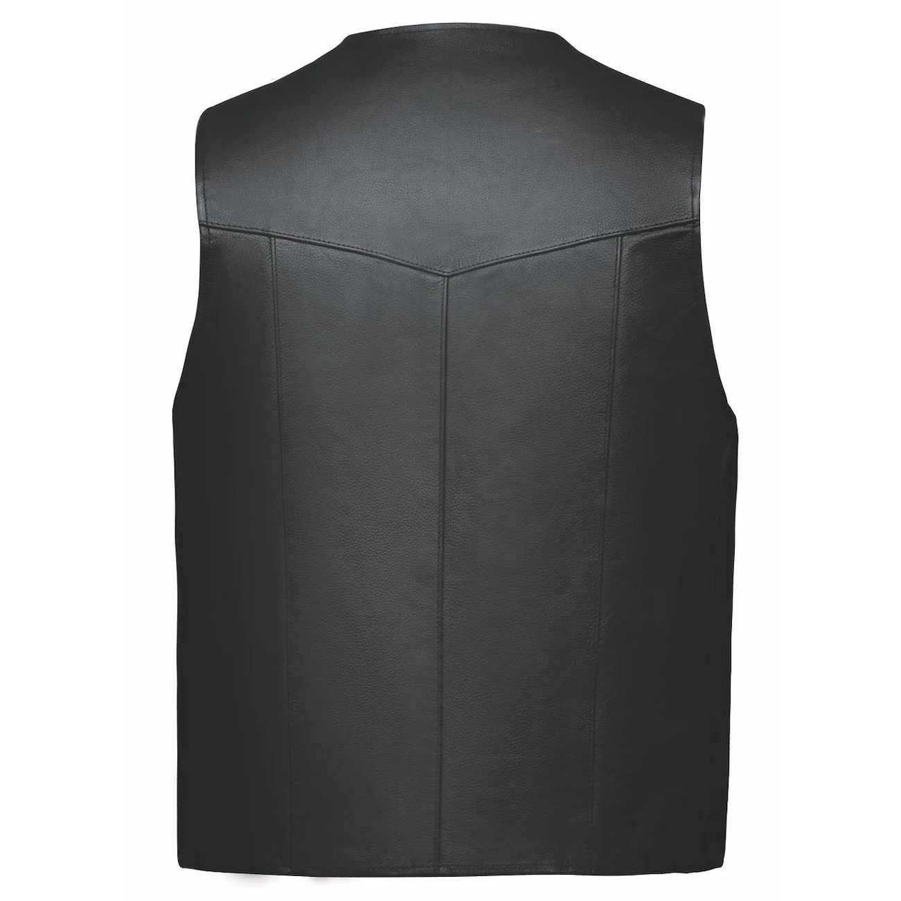 Plain Black Leather Vest by Milwaukee Leather - Image 2