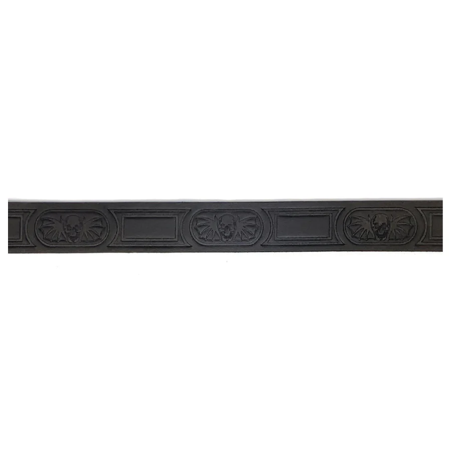 Bat Skull antique Leather Belt Black - Image 2