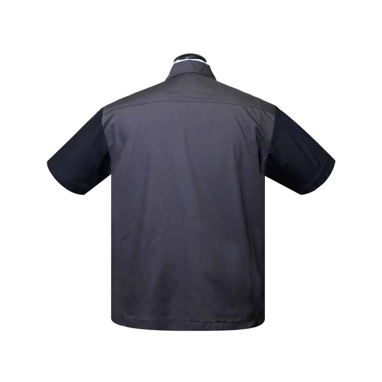 Black and Charcoal Bowling Shirt by Steady Clothing - Image 2