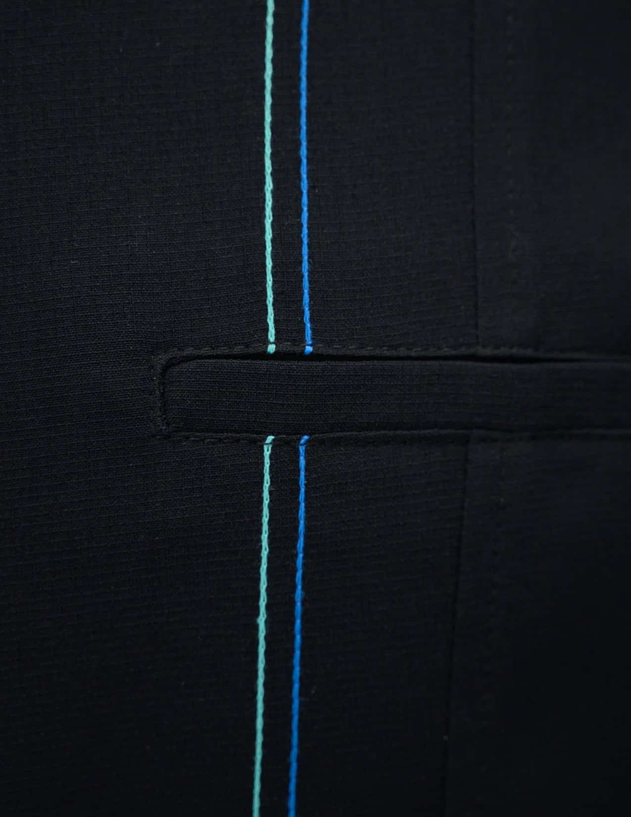 Black and Teal Stitching Bowling Shirt by Steady Clothing - Image 2