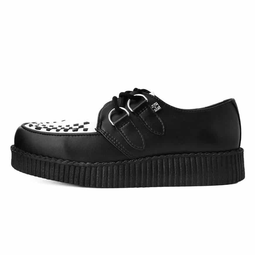 TUK Black and White Vegan Low Sole Creeper F9681 - Image 3