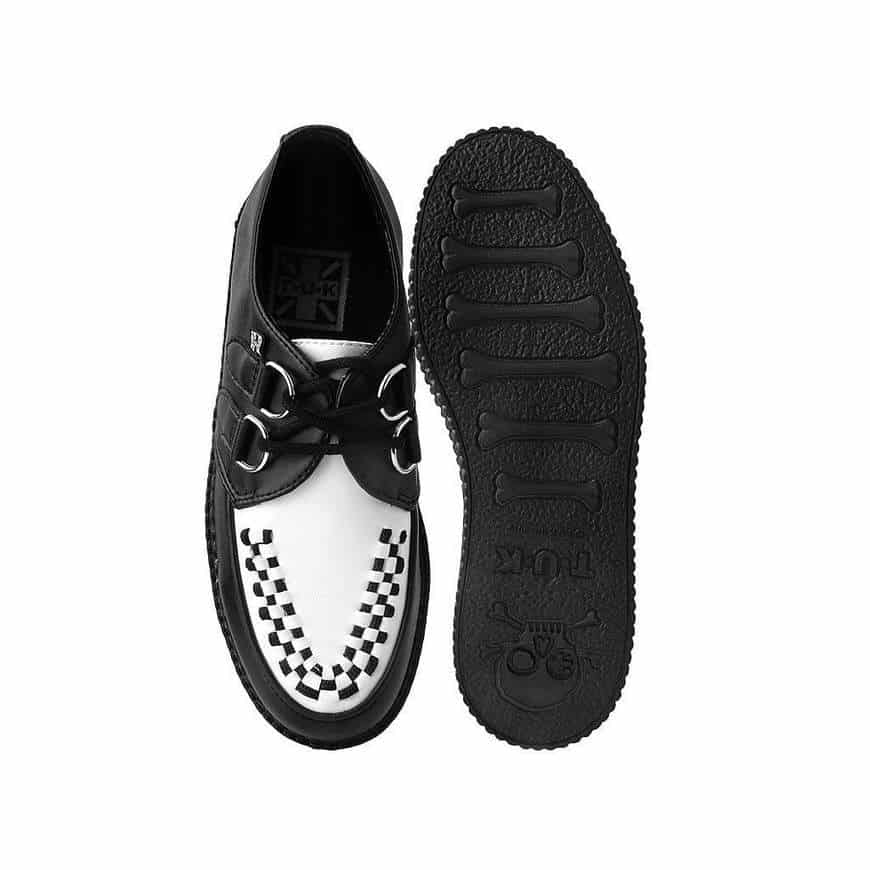 TUK Black and White Vegan Low Sole Creeper F9681 - Image 4