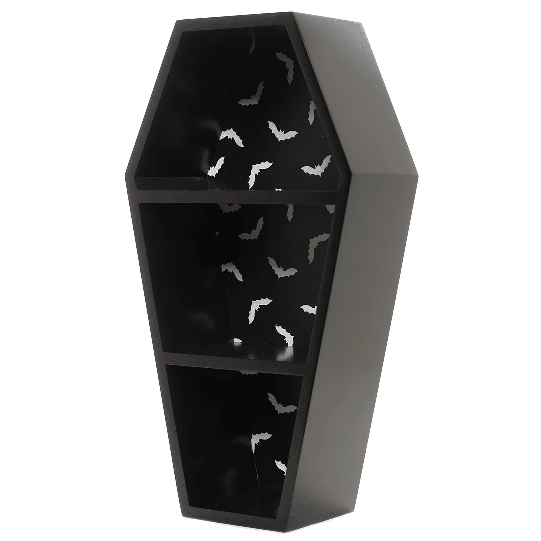 Black Bat Print Coffin Shelf by Sourpuss Clothing - Image 2