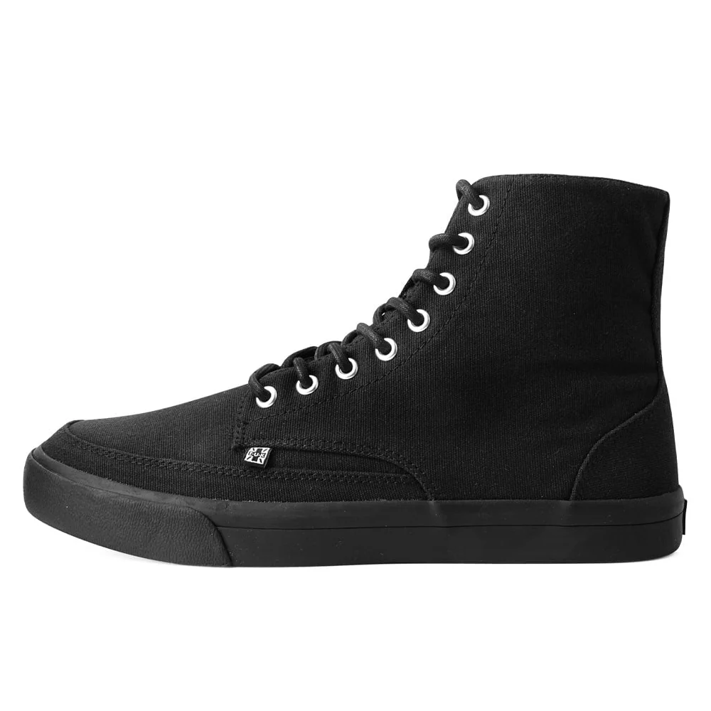 TUK Black Canvas 8-Eye Sneaker Boot - Image 4