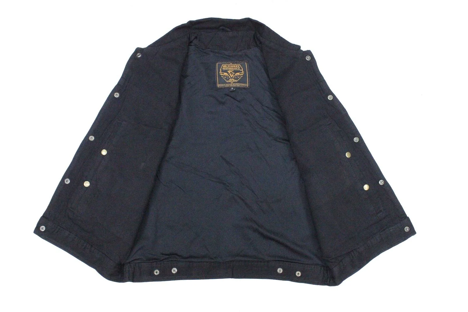 Black Denim Biker Vest w/Gun Pockets By Milwaukee Leather - Image 3