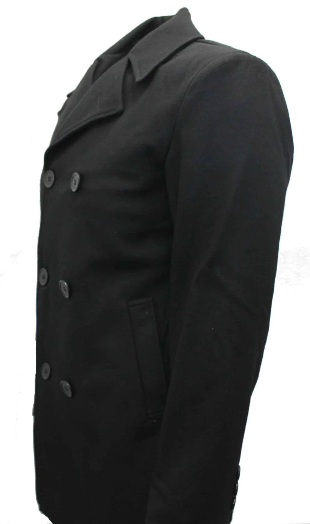 Black Double Breasted Pea Coat - Image 2