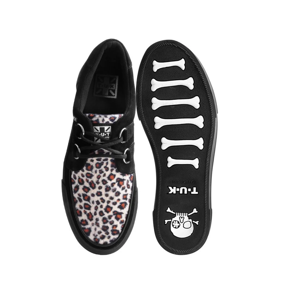 TUK Black/Leopard Suede Platform Creeper Sneaker - Image 3