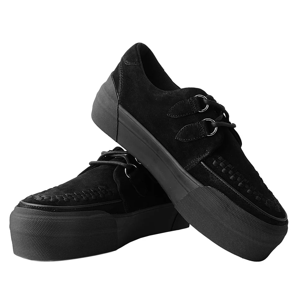 TUK Black Suede Platform Creeper Sneaker - Image 2
