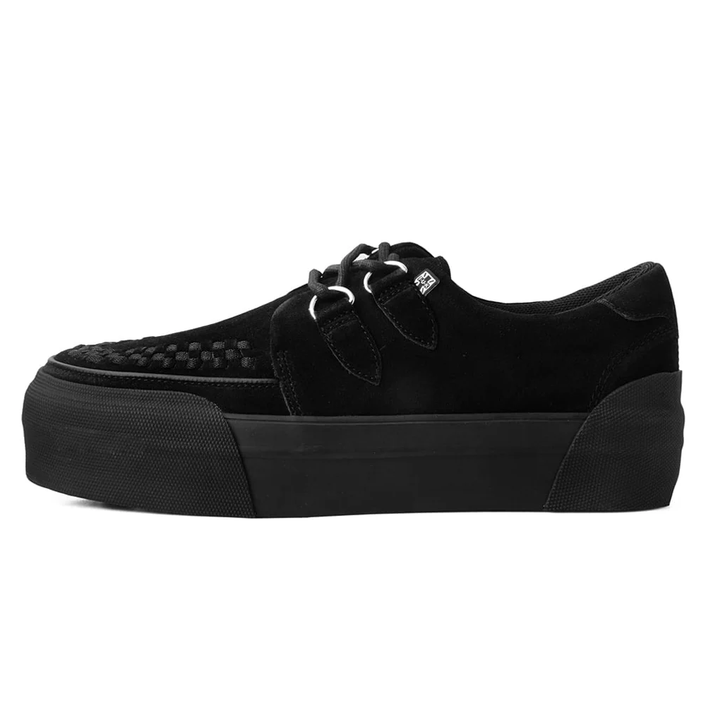 TUK Black Suede Platform Creeper Sneaker - Image 3