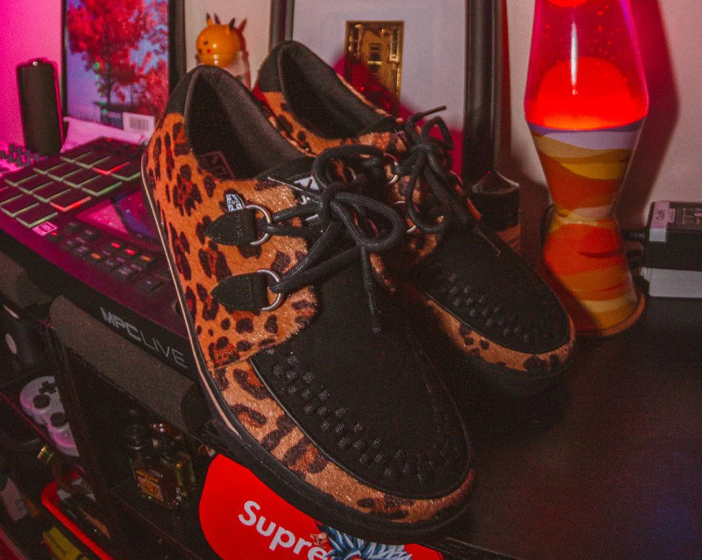 TUK Black & Tan Leopard Sneaker Creeper A9946 - Image 3