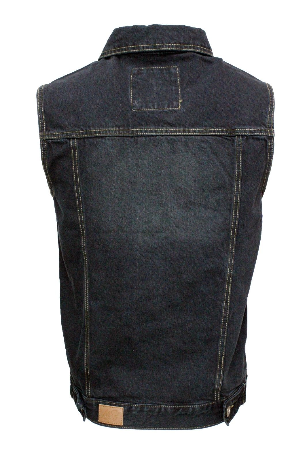 Black Washed Denim Battle Vest w/ Detachable Hoodie - Image 4