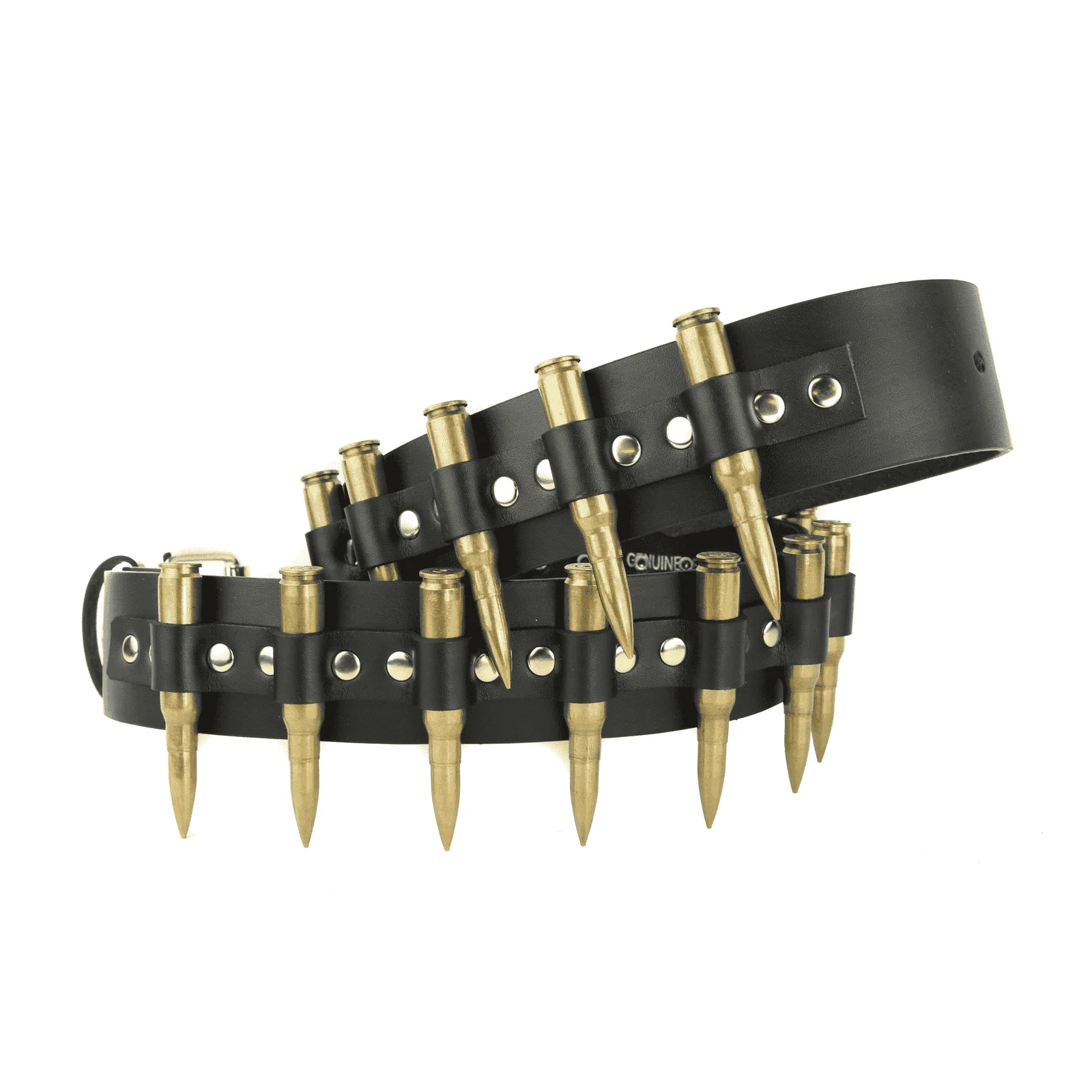 Brass Bullet Leather Belt - Image 2