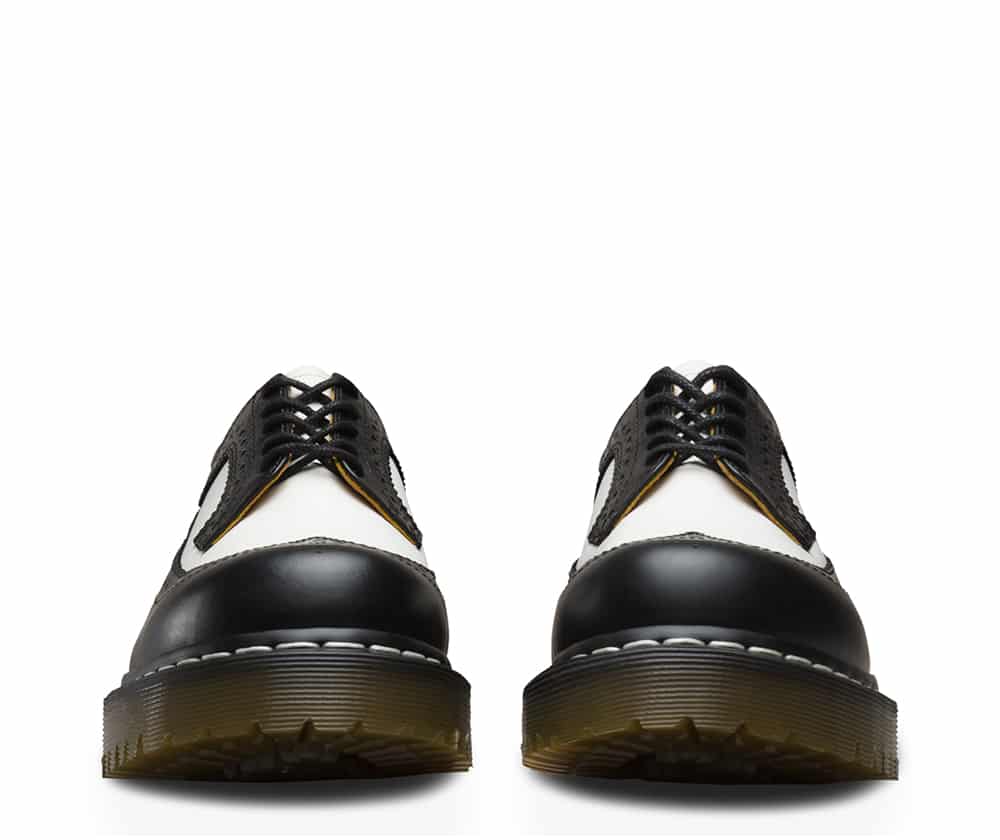 Dr. Martens 3989 Brogue BEX Black and White 3-Eye Shoe - Image 3
