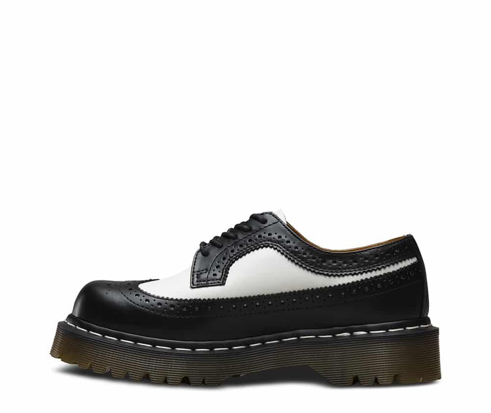 Dr. Martens 3989 Brogue BEX Black and White 3-Eye Shoe - Image 4