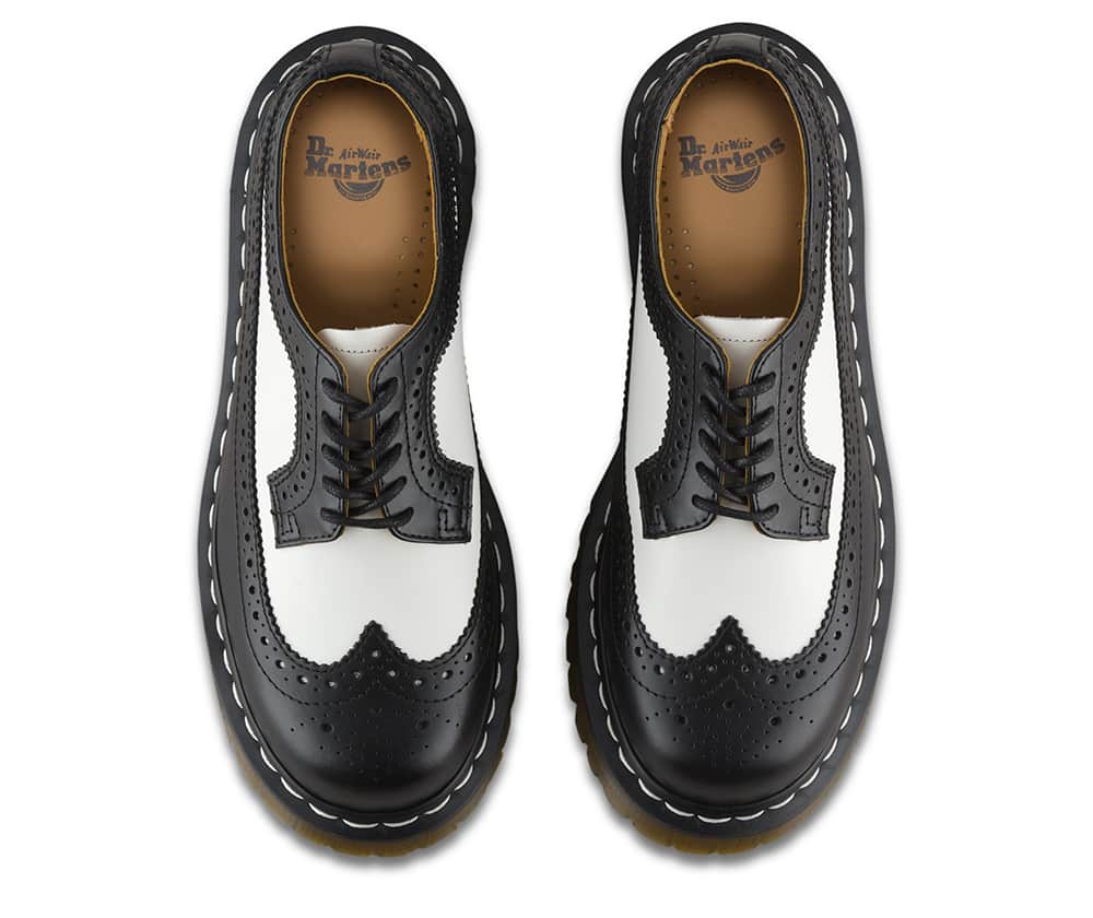 Dr. Martens 3989 Brogue BEX Black and White 3-Eye Shoe - Image 7