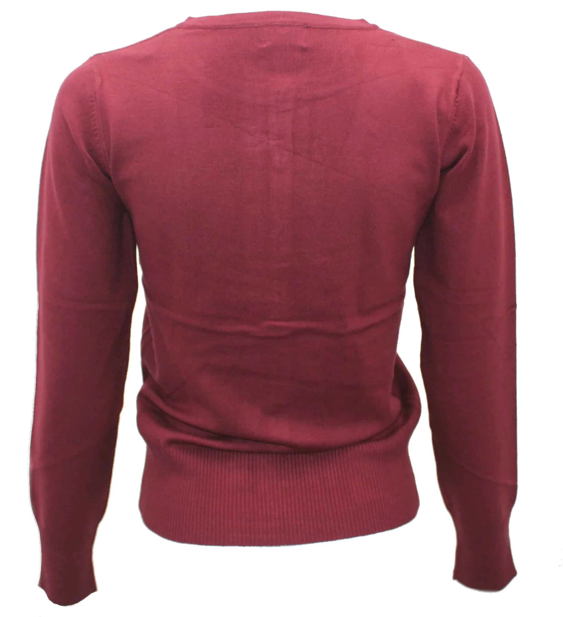 Women's Burgundy Knit Cardigan Sweater - Image 2