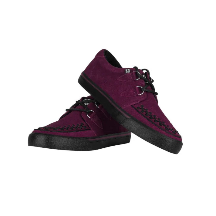 TUK Burgundy Suede Creeper Sneaker A3432 - Image 2