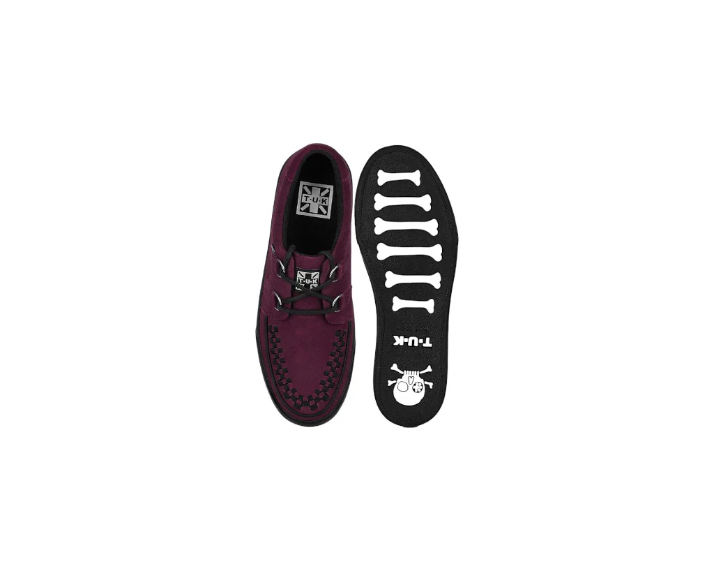 TUK Burgundy Suede Creeper Sneaker A3432 - Image 4