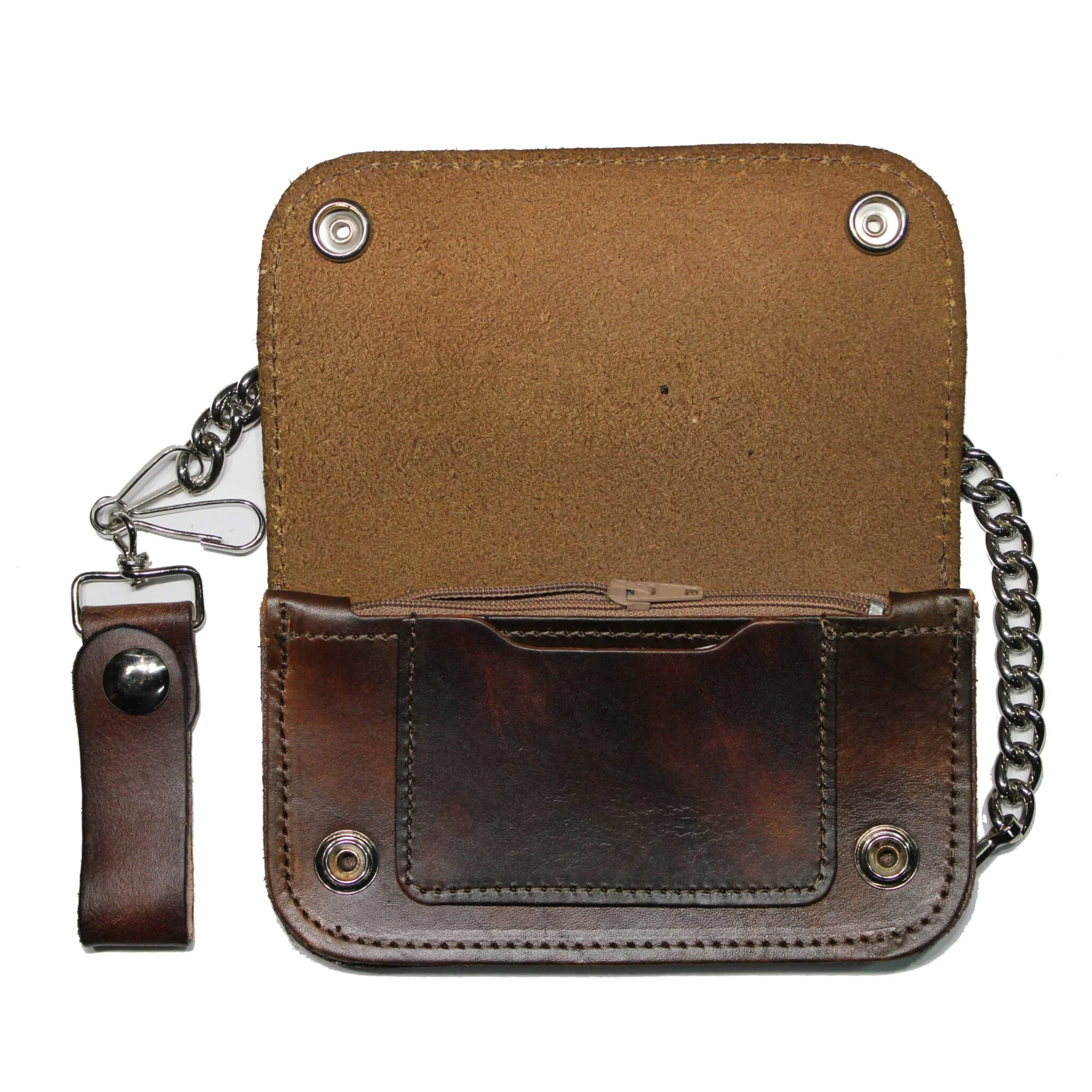 Los Angeles Antique Leather Wallet w/ Chain - Image 2