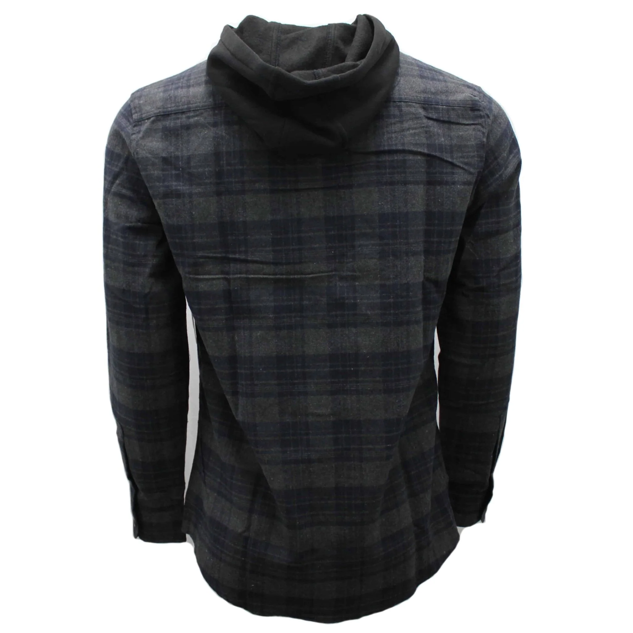 Charcoal and Navy Hooded Flannel - Image 2