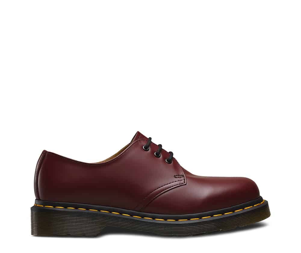 Dr. Martens 1461 Cherry Red Smooth 3-Eye Shoe - Image 2