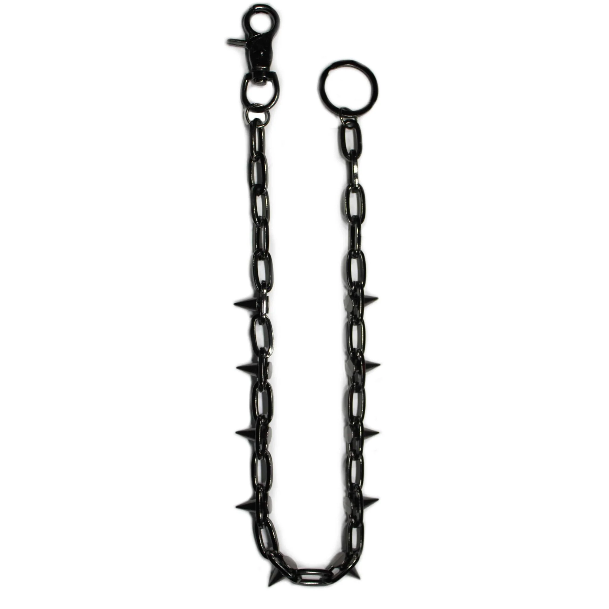 Dark Chrome Spiked Wallet Chain 24"