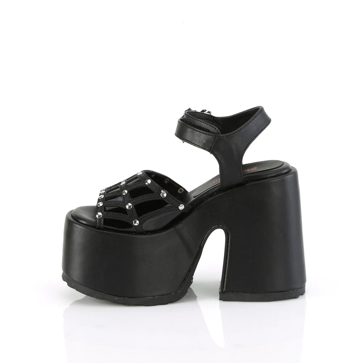 Demonia Silver-Tone Spider Buckle Platform Sandal CAMEL-17 - Image 3