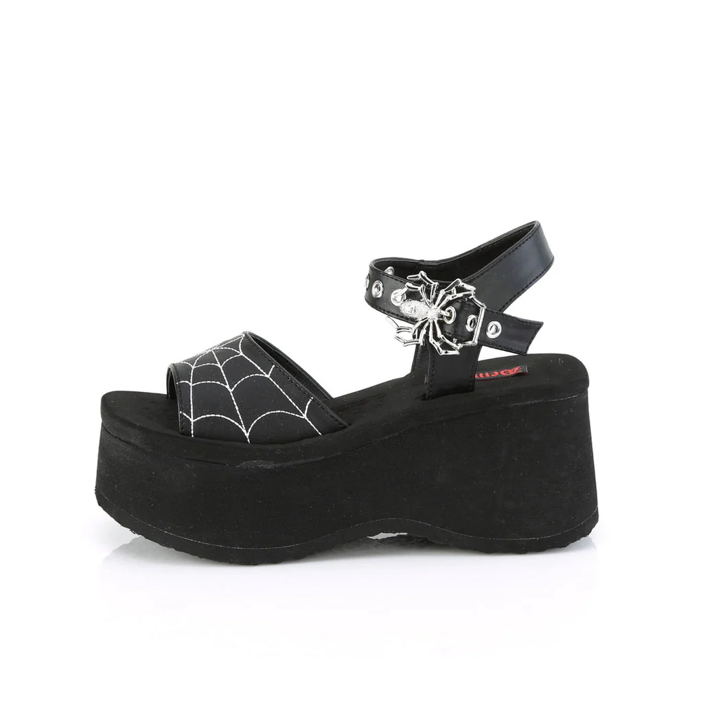Demonia Spiderweb Buckle Strap Sandal - Image 3