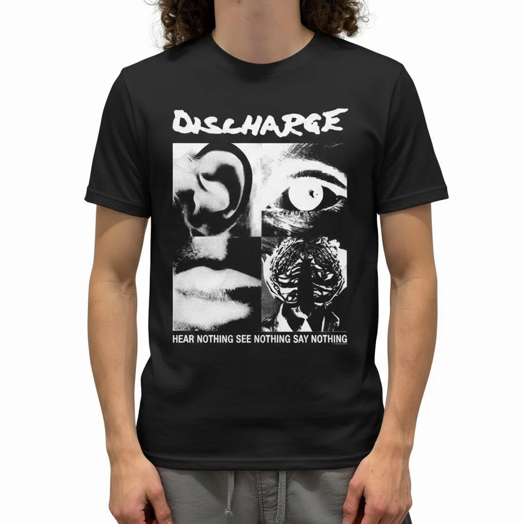 Discharge Hear Nothing See Nothing Say Nothing T-Shirt - Image 2