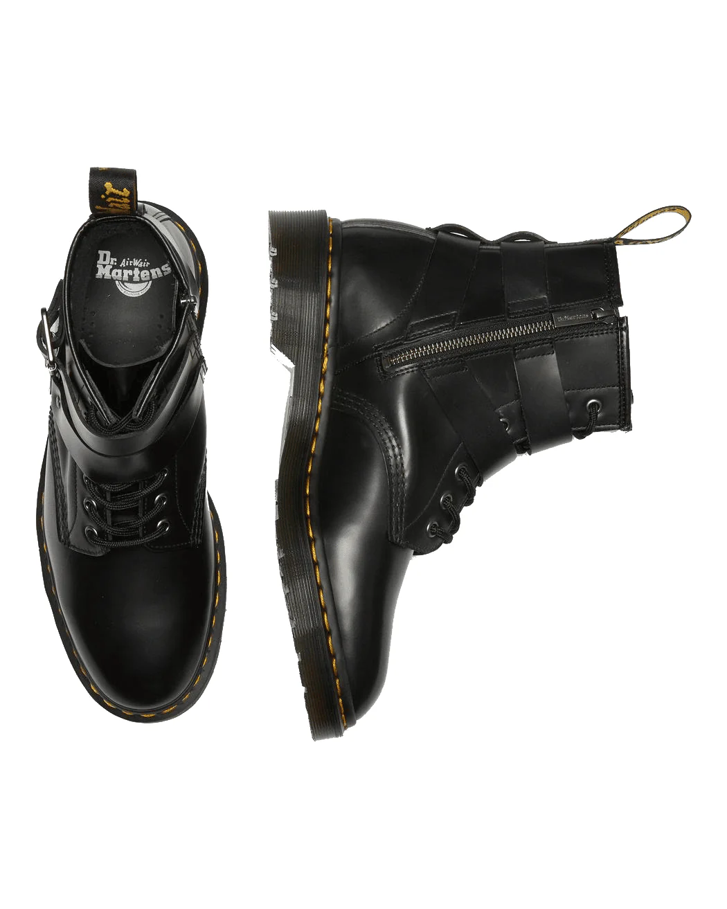 Dr. Martens Leather Harness Lace Up Boots - Image 5