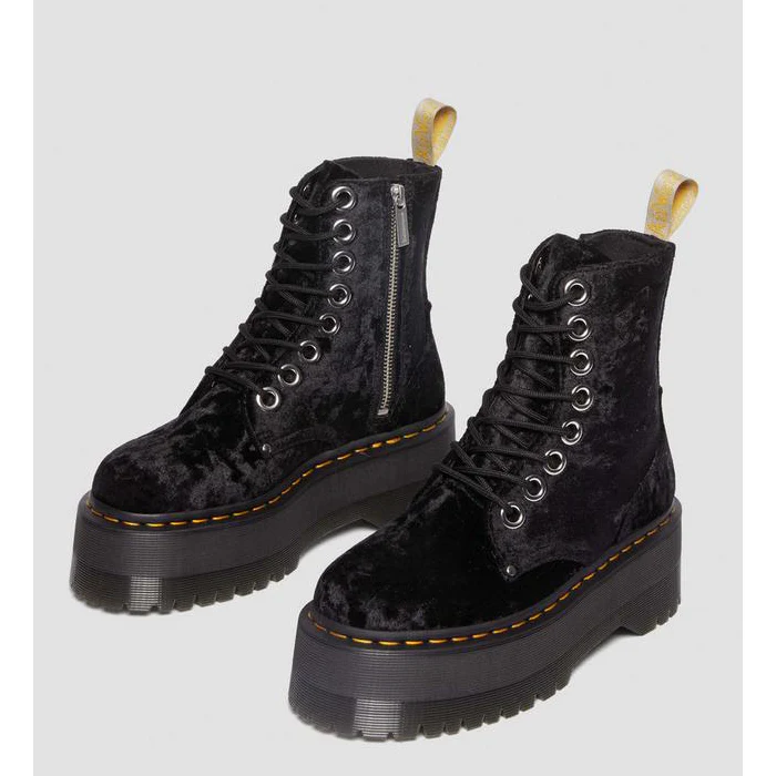 Dr. Martens Vegan Jadon Max Crushed Velvet Platform Boot - Image 6