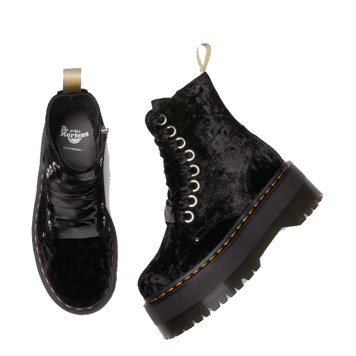 Dr. Martens Vegan Jadon Max Crushed Velvet Platform Boot - Image 8