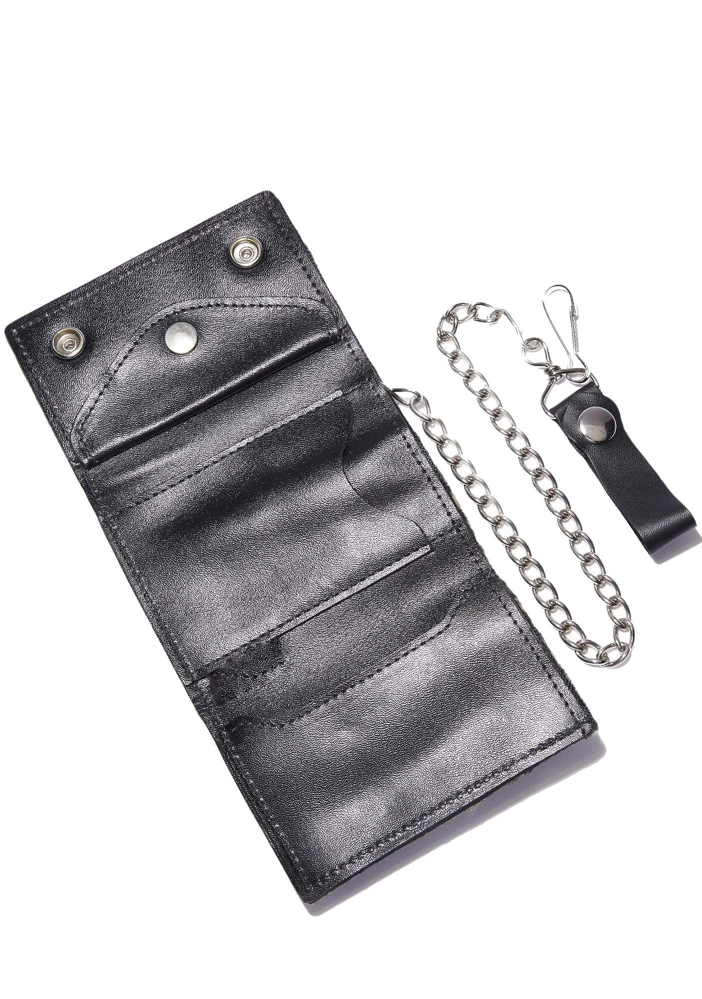 Fuzzy Leopard Tri-Fold Wallet w/ Chain - Image 3