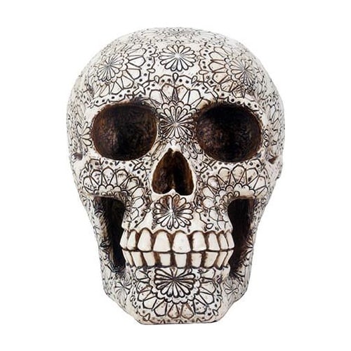 Gothic Floral Pattern Skull Head - Image 2