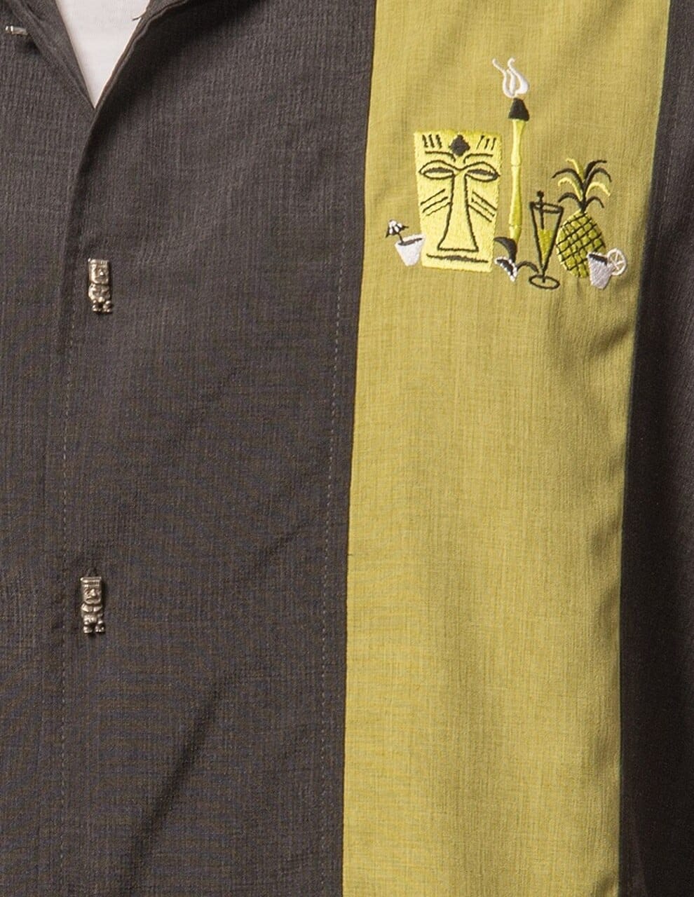 Green and Black Tiki Bowling Shirt by Steady Clothing - Image 2