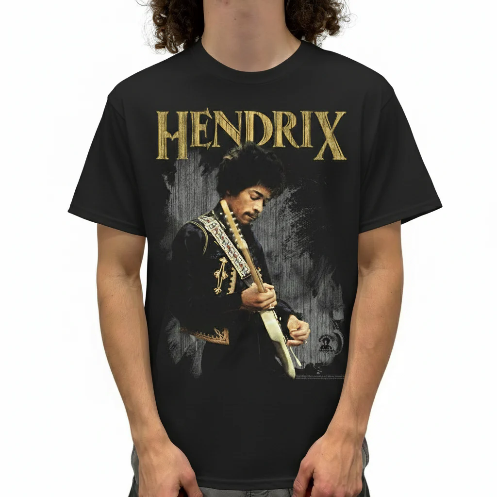 Jimi Hendrix Playing Guitar T-Shirt - Image 2