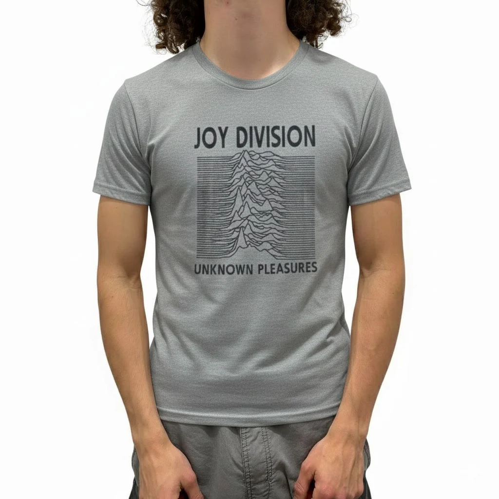 Joy Division Unknown Pleasures Gray T-Shirt - Image 2