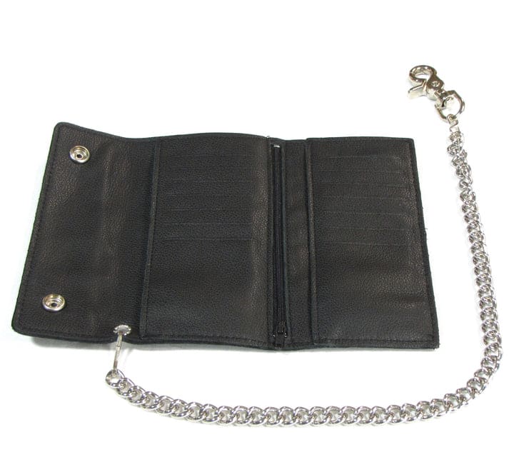Large Soft Bi-Fold Wallet w/ Chain - Image 2