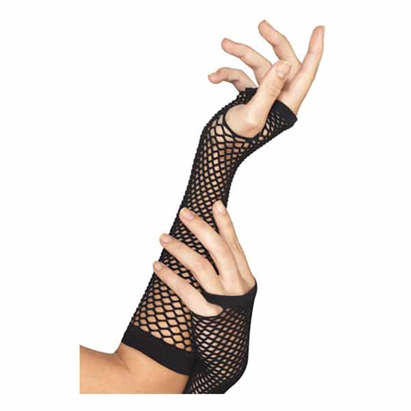 Long Fingerless Fishnet Gloves - Image 3