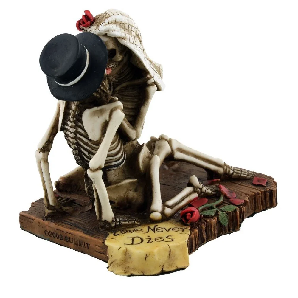 Love Never Dies Wedding Skeleton Couple Figurine - Image 3