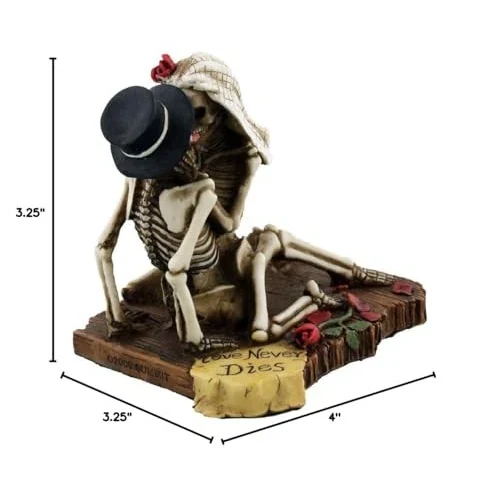 Love Never Dies Wedding Skeleton Couple Figurine - Image 4