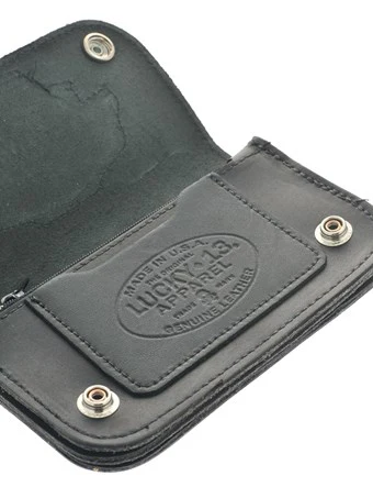 Lucky 13 Wallet Grease Gas and Glory 6” Bi-fold w/ Chain - Image 2