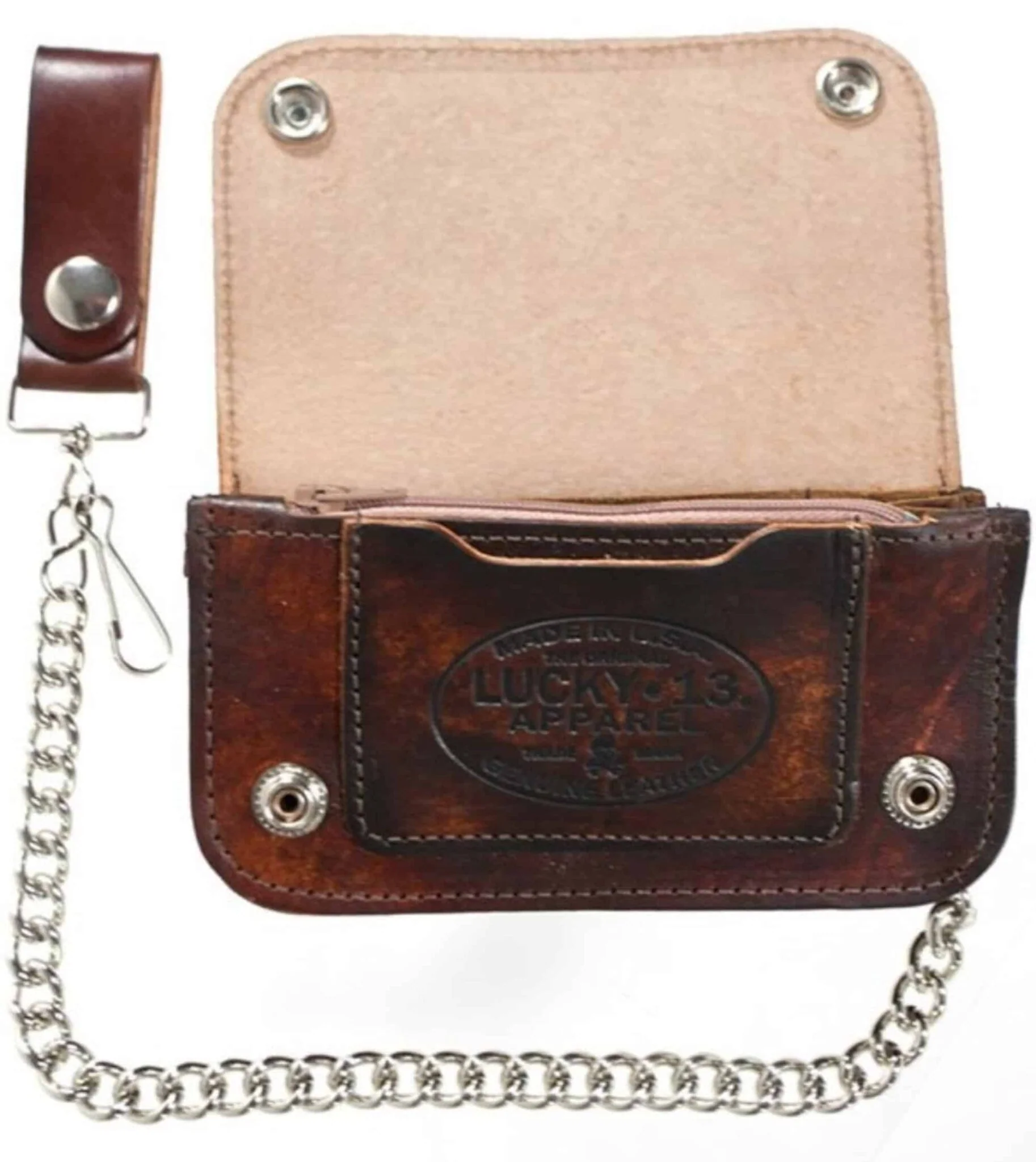 Lucky 13 Wallet Old Speed 6" Bi-Fold w/Chain - Image 2