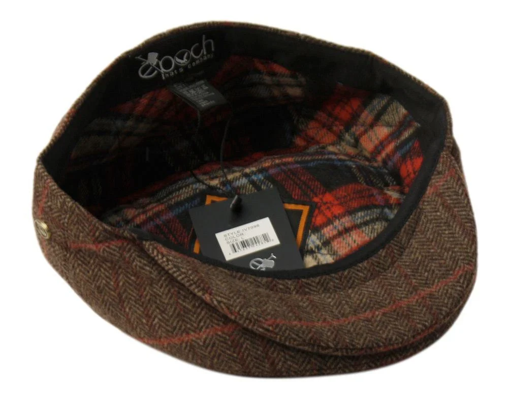 Mens Brown Wool Newsboy Cap - Image 3